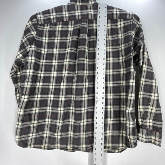 Eddie Bauer Shirt Mens Size XL Gray White Red Plaid Button Up Long Sleeve STAIN - Picture 5 of 7